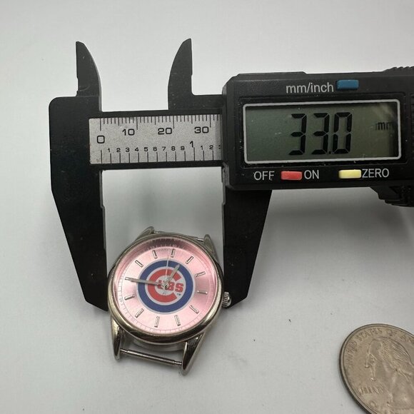 3/$30 Gametime Chicago Cubs Watch Women Silver Tone Pink Dial Case Only No Band - Picture 7 of 10